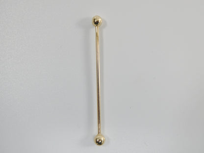14k Real Solid Yellow Gold Extra Long Straight Barbell Tongue Belly Button Ring Piercing