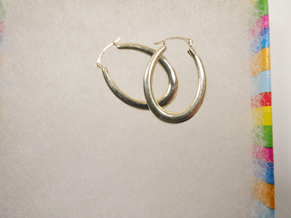 10k Real Solid Yellow Gold Classic Design Polish Hoop Earrings