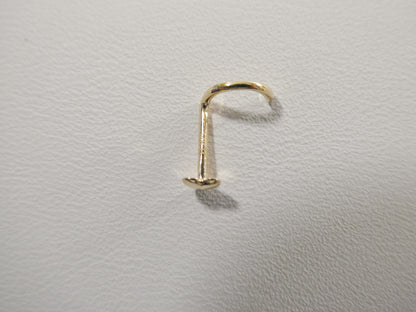 14k Real Solid Yellow Gold Twist Shape Heart Nose Ring