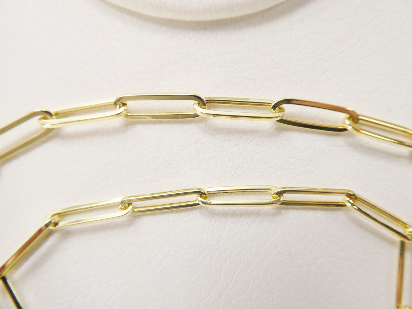 14k real solid yellow gold small wrist 6.5 inch paper clip high polish bracelet