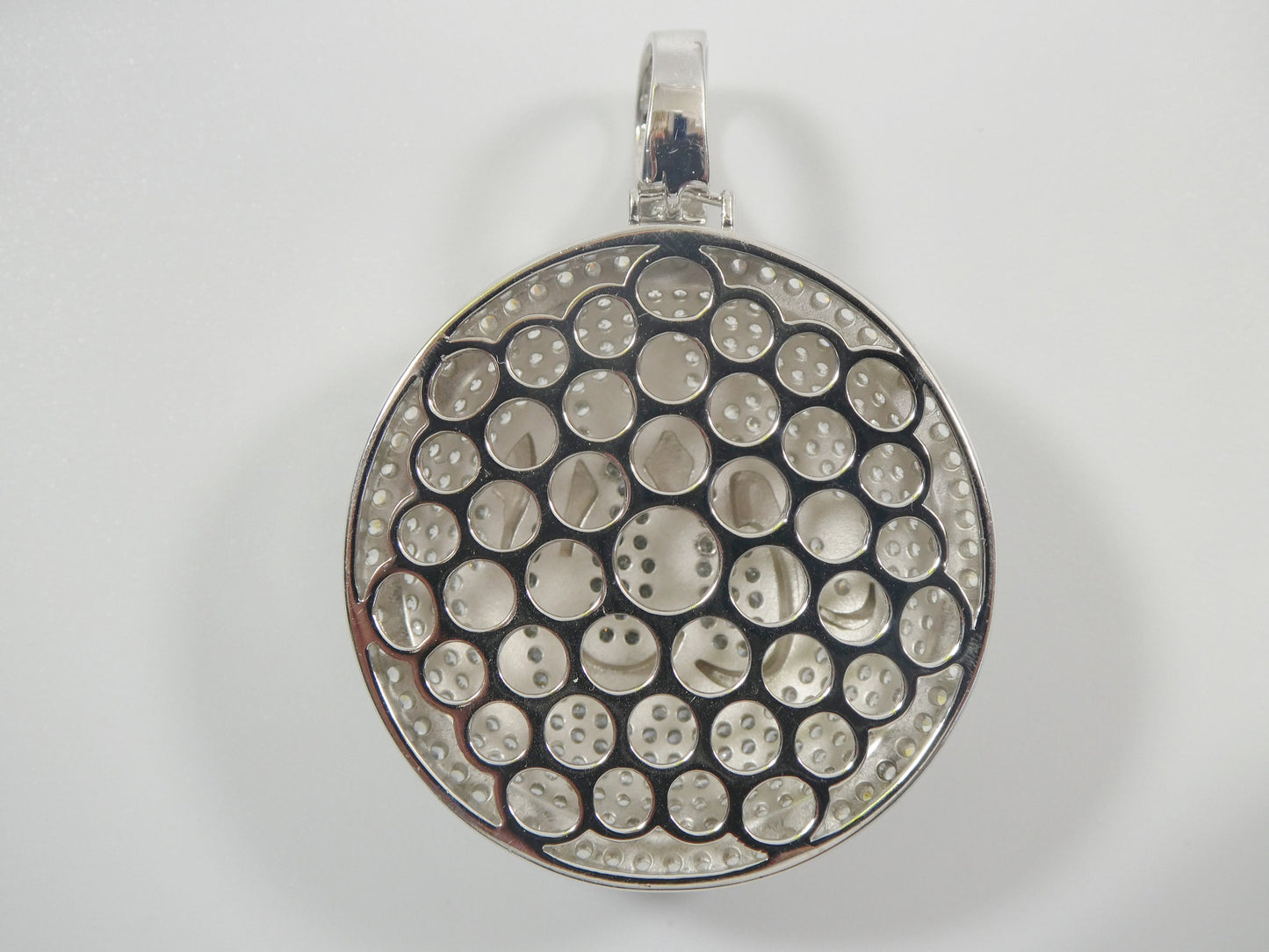 real sterling silver Allah Muslim pendent full ice stone charm