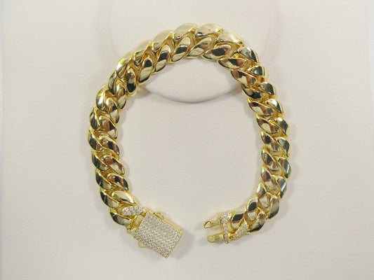 8 inch 18k gold filled Monaco 12MM bracelet
