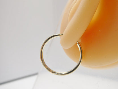 10k Real Solid Yellow Gold 2mm Tube Diamond Cut Endless Hoop Earrings