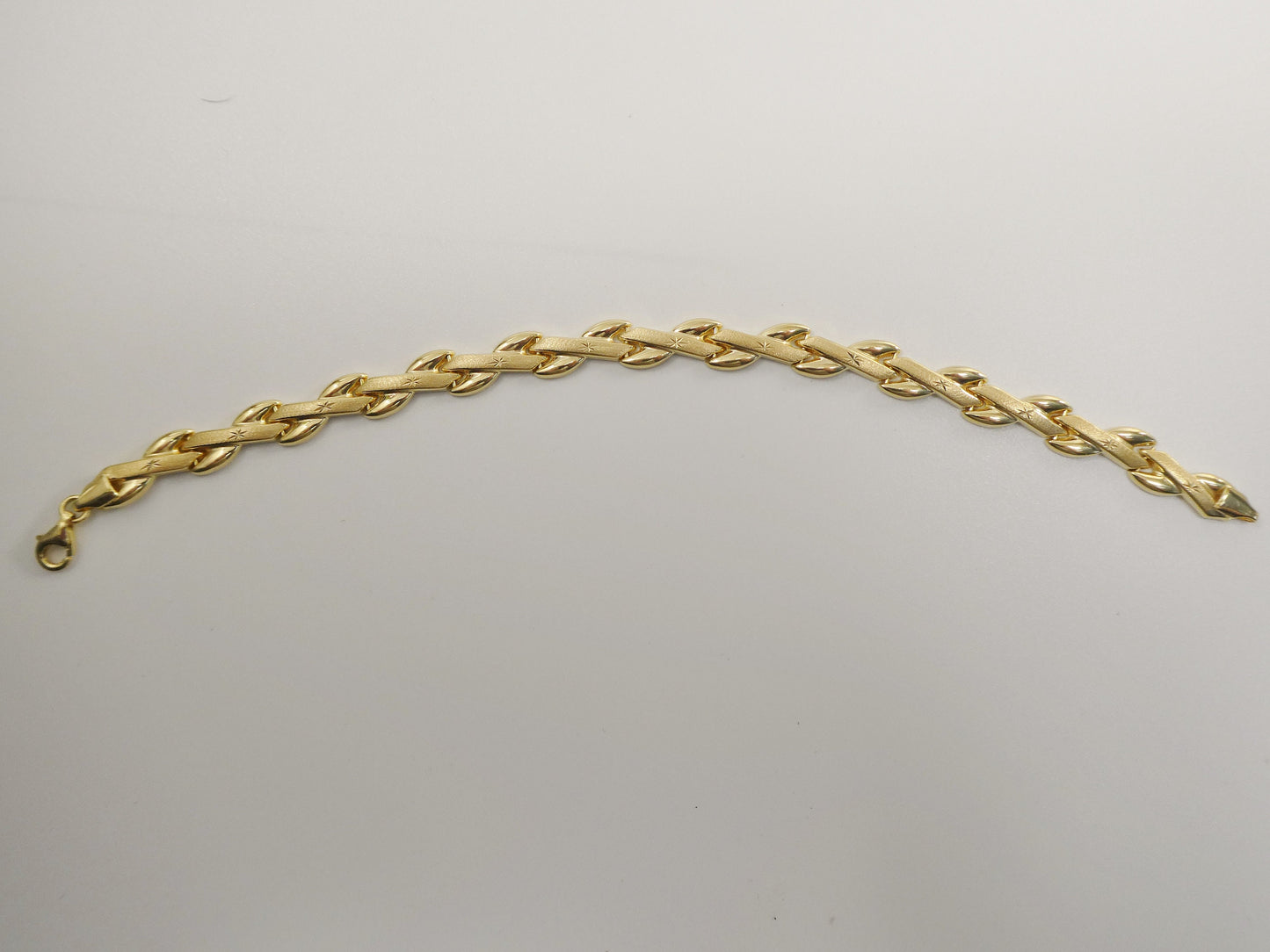 7.50 inch real 925 sterling silver xo style 14k gold tone finish