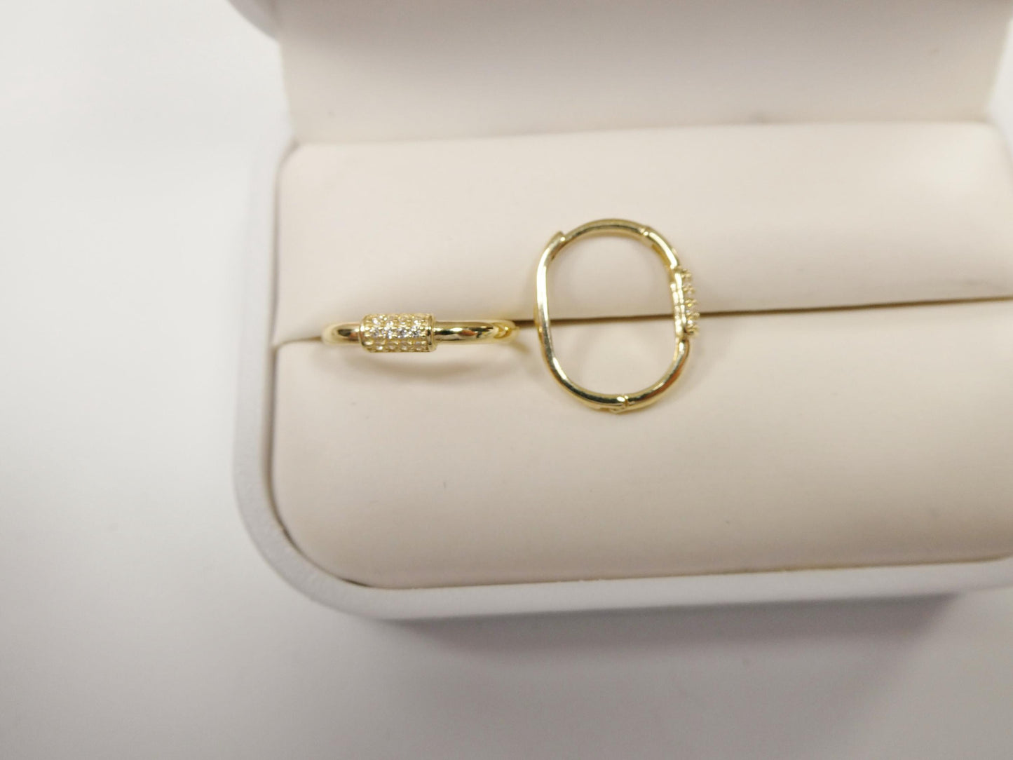 real 10k solid yellow gold buckle hoop huggie earrings