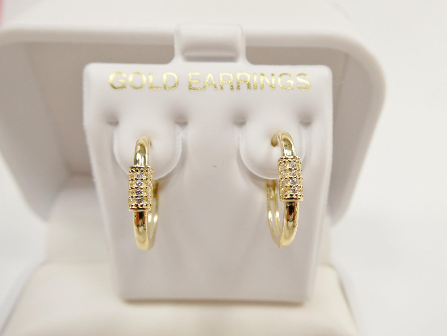 real 10k solid yellow gold buckle hoop huggie earrings