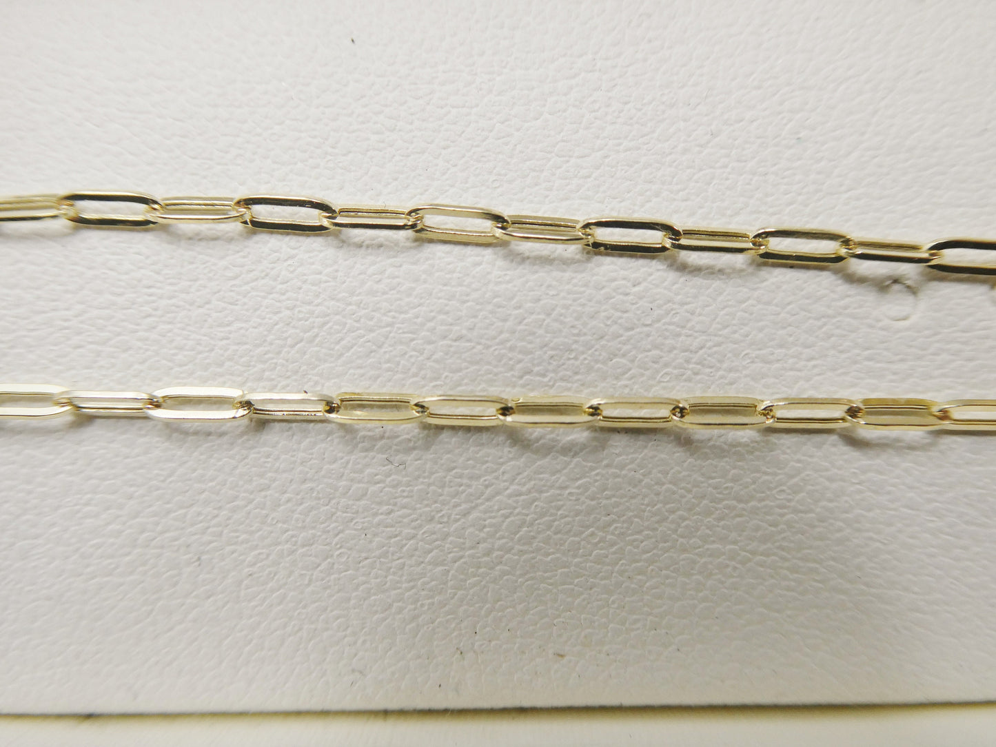 14k real solid yellow gold tiny small 2mm paperclip chain necklace