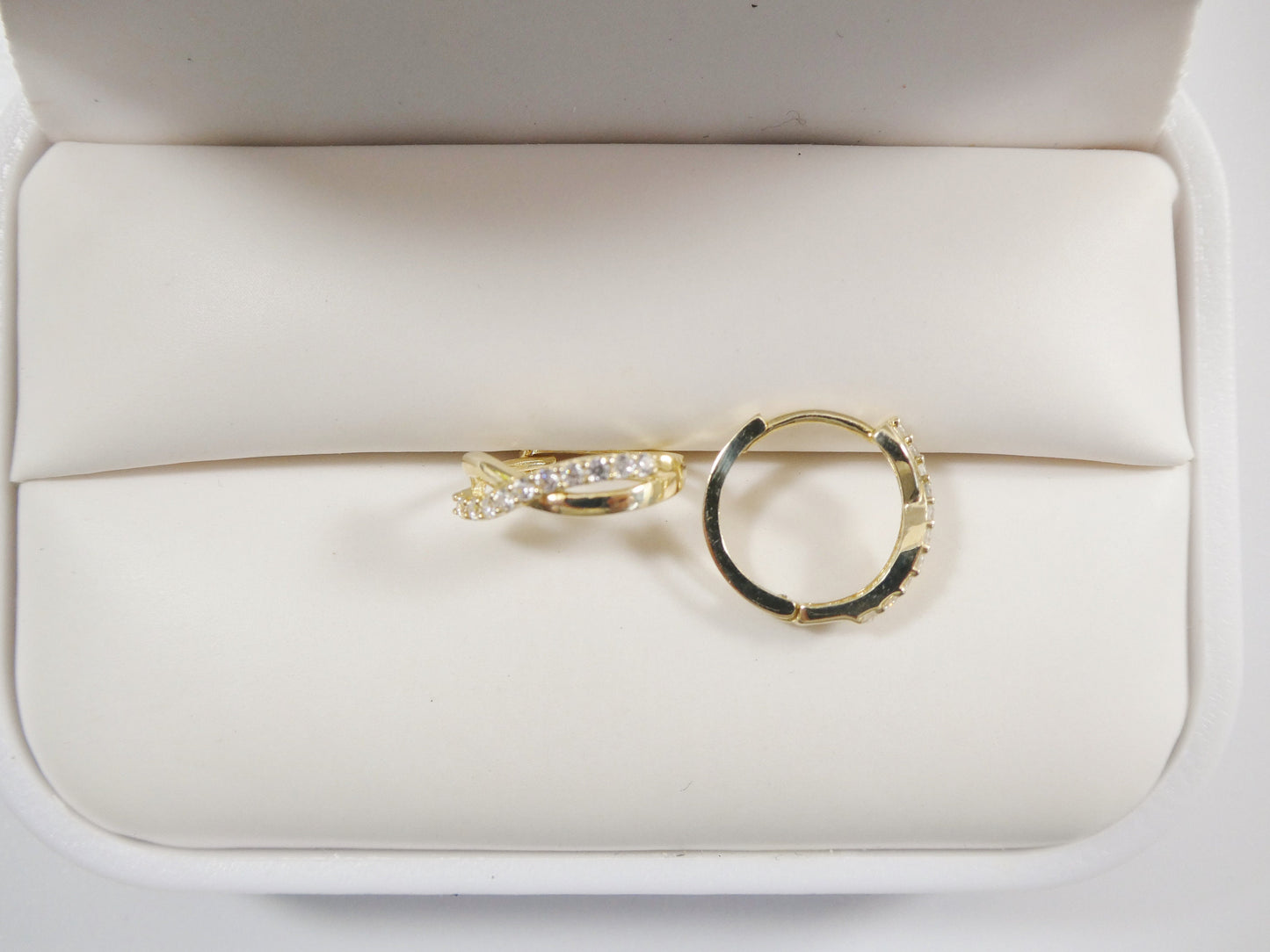real 10k solid yellow gold xo style huggie hoop earrings
