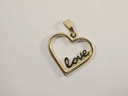 Women's 14k Real Solid Yellow Gold Love Heart Charm