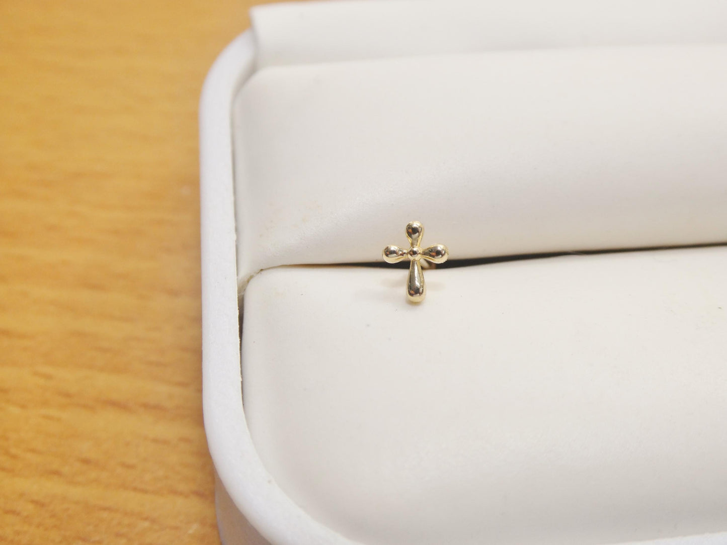 14k real solid yellow gold cross nose rings