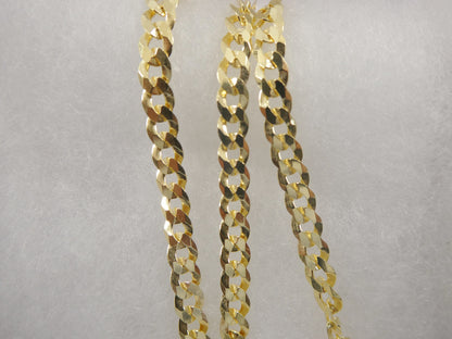 Real 925 Sterling Silver Solid Curb Chain 14k Yellow Gold Finish
