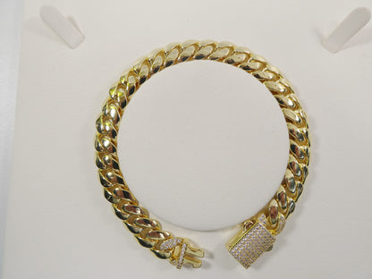 18k Gold Filled Monaco 10mm Bracelet 7" 8" Length
