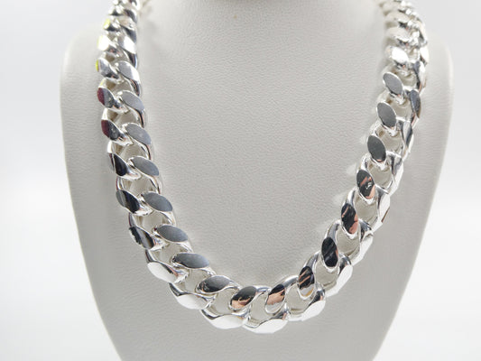real 10.5MM 925 sterling silver men Miami semi solid link chain box lock clasp