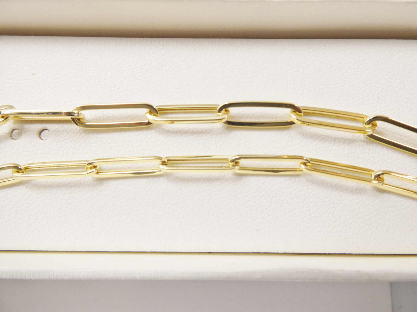 14k real solid yellow gold small wrist 6.5 inch paper clip high polish bracelet