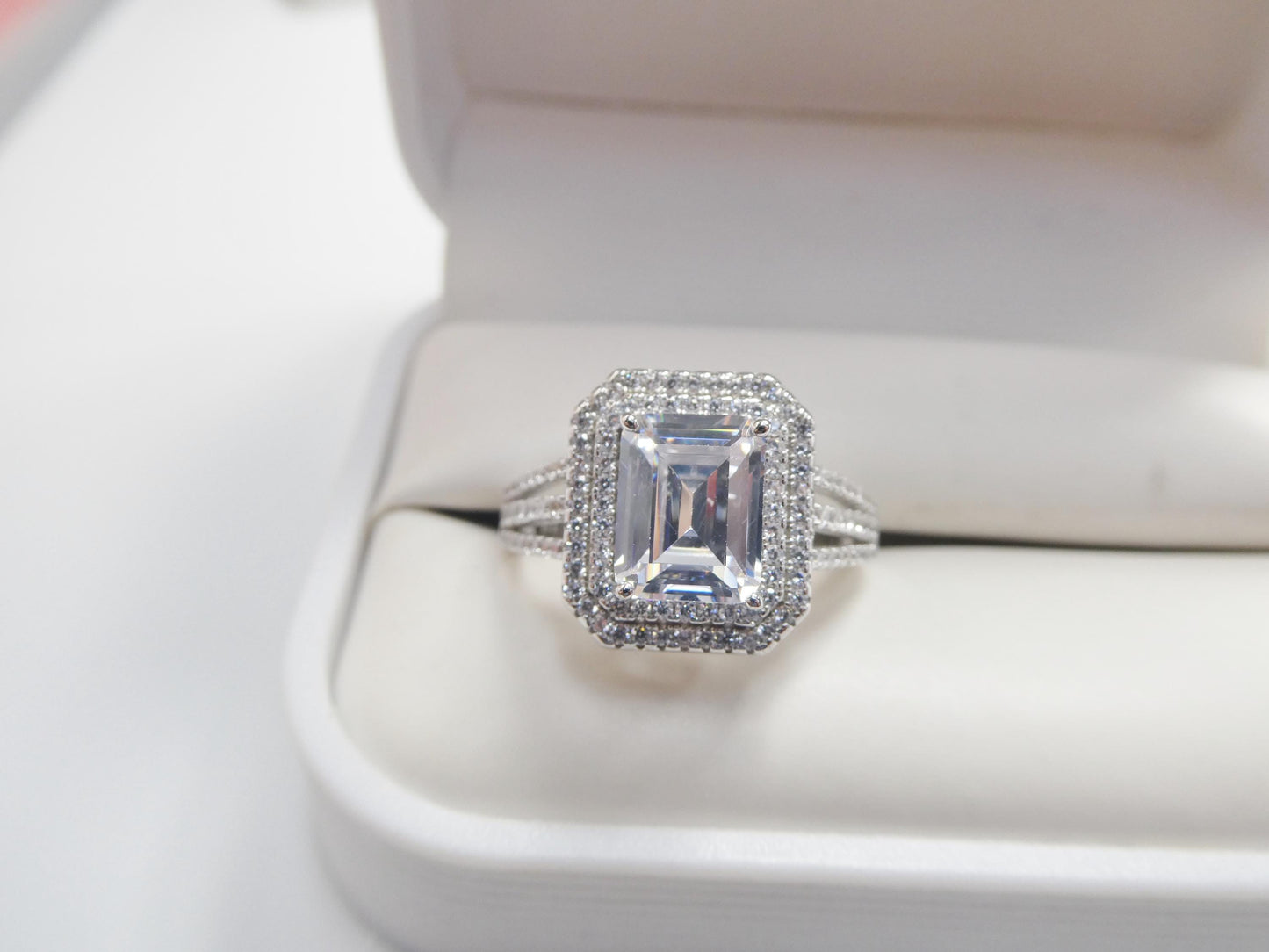 real 925 sterling silver solitaire engagement ladies ring