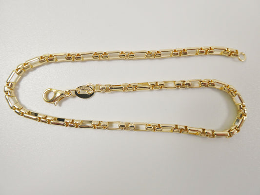 10 inch 18k gold filled ladies plain cable anklet bracelet
