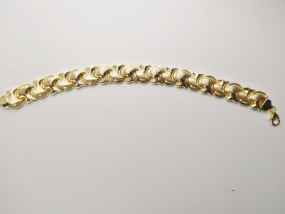 Real 925 Sterling Silver Yellow Color Large Mushroom Bracelet