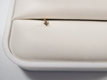 14k Real Solid Yellow Gold Star Nose Stud Ring