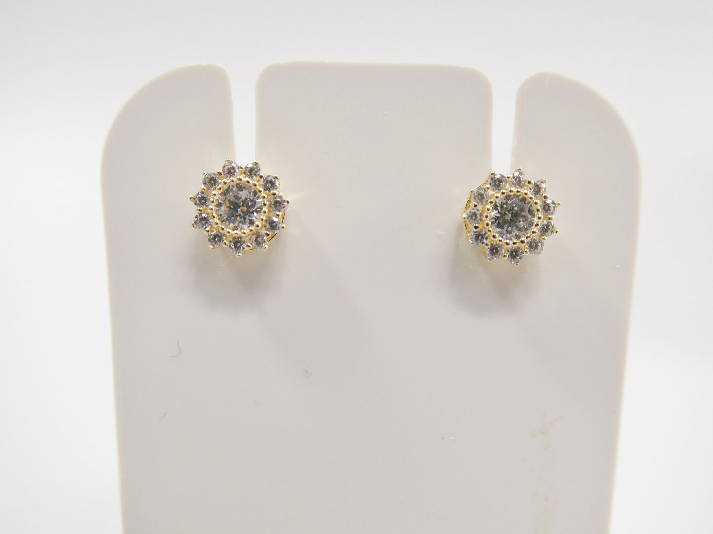 real 10k solid yellow gold push post circle stud earrings