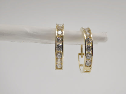 Real 10k Solid Yellow Gold Large Hoop Huggie Earrings