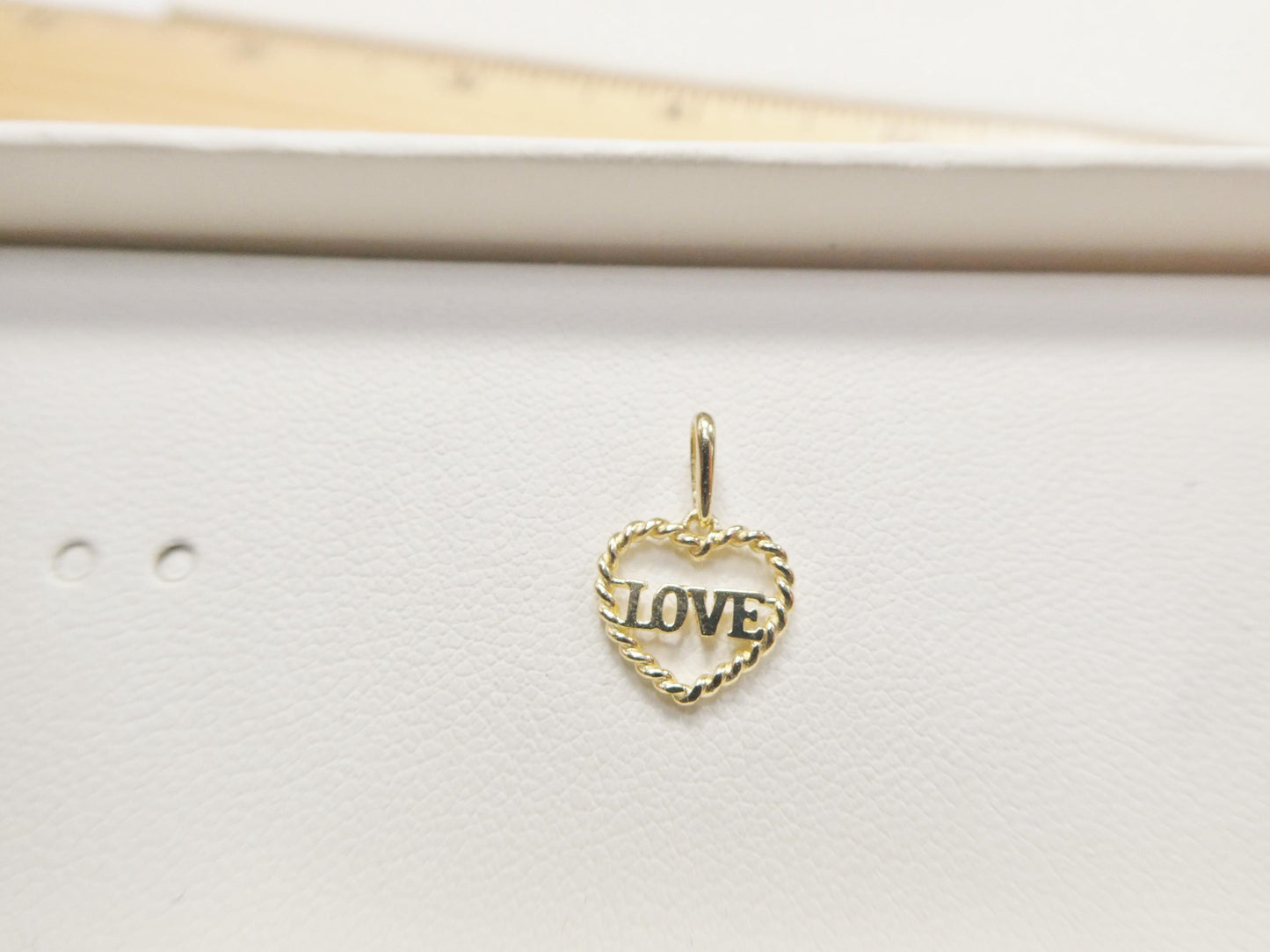 10k Yellow Gold Figaro Chain Necklace with Love Heart Pendant