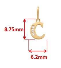10k real solid yellow gold mini small initial alphabet pendent charm