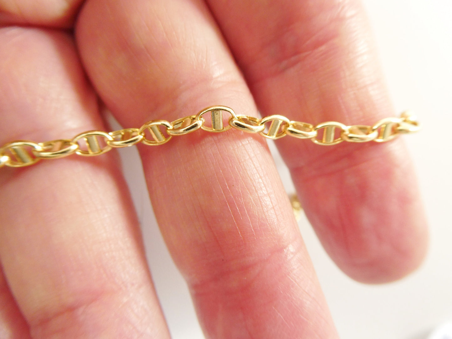 real 14k solid yellow gold 7 inch mariner ladies bracelet