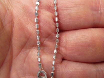 Real 925 Sterling Silver 10 Inch Bead Anklet 14k White Gold Finish