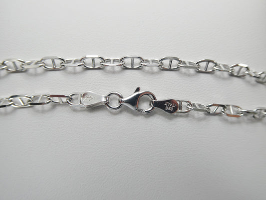 Real 925 sterling silver 10 inch mariner anklet 14k white gold finish