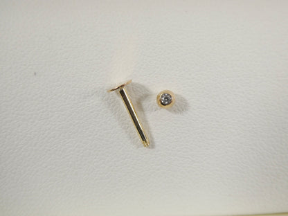 14K Real Solid Yellow Gold Lip Chin Stud Piercing