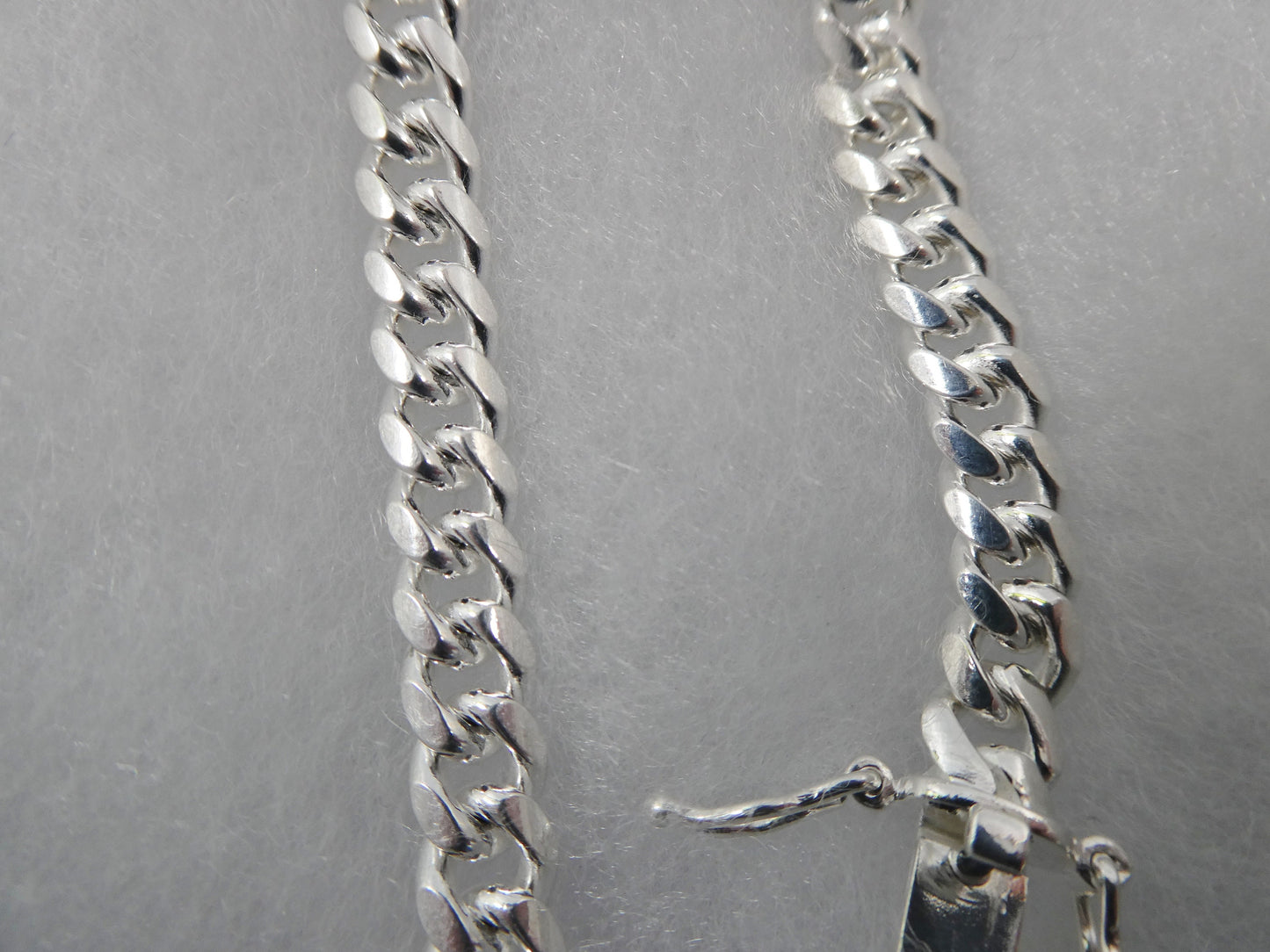 6mm real Miami link solid 925 sterling silver men bracelet safety box lock