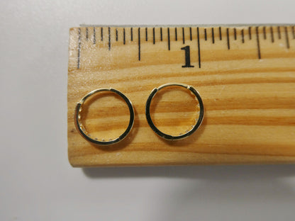 Real 10k Solid Yellow Gold CZ Earring/cartilage Daith Hoop Huggie Earrings