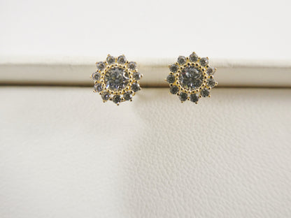 Real 10k Solid Yellow Gold Push Post Circle Stud Earrings