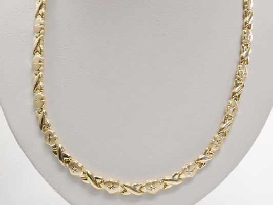 real 925 sterling silver xo heart hugs and kisses necklace 14k yellow gold finish