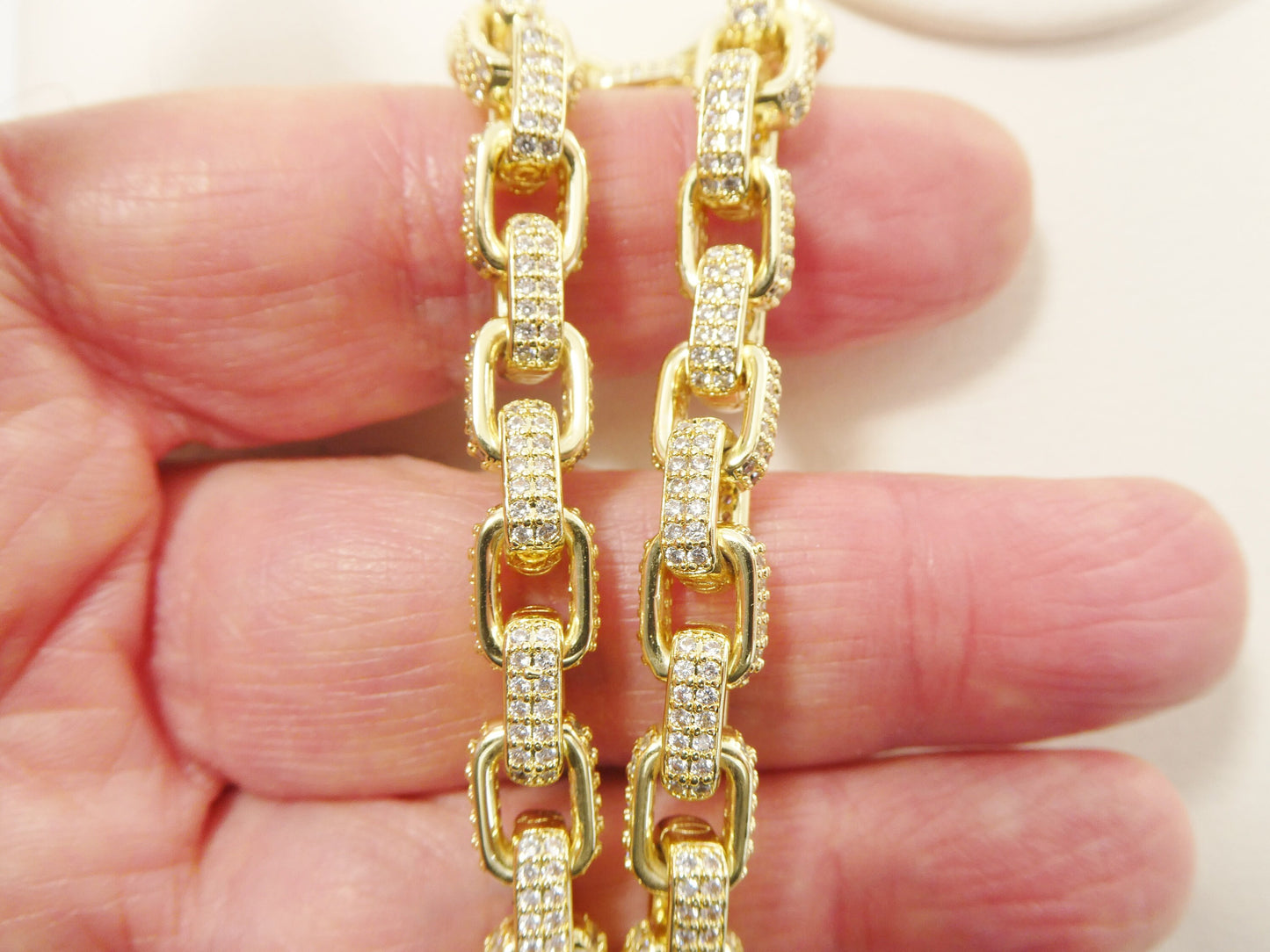 14k gold filled barrel link necklace 7.4mm  20"24" length