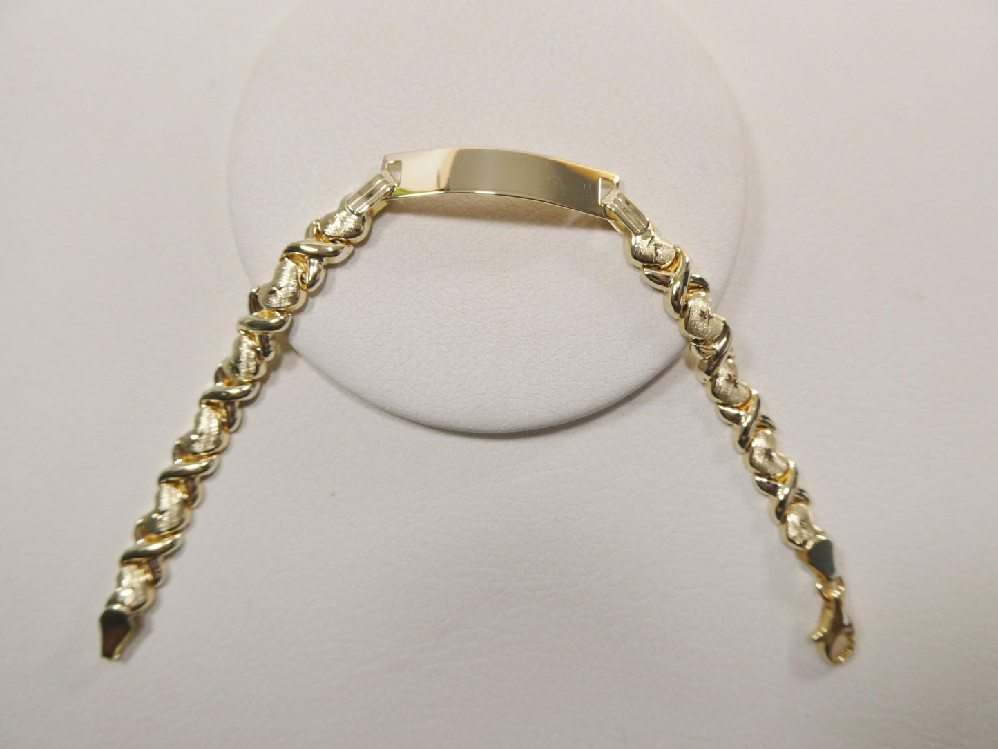 10k real solid yellow gold 6 inch heart baby ID bracelet