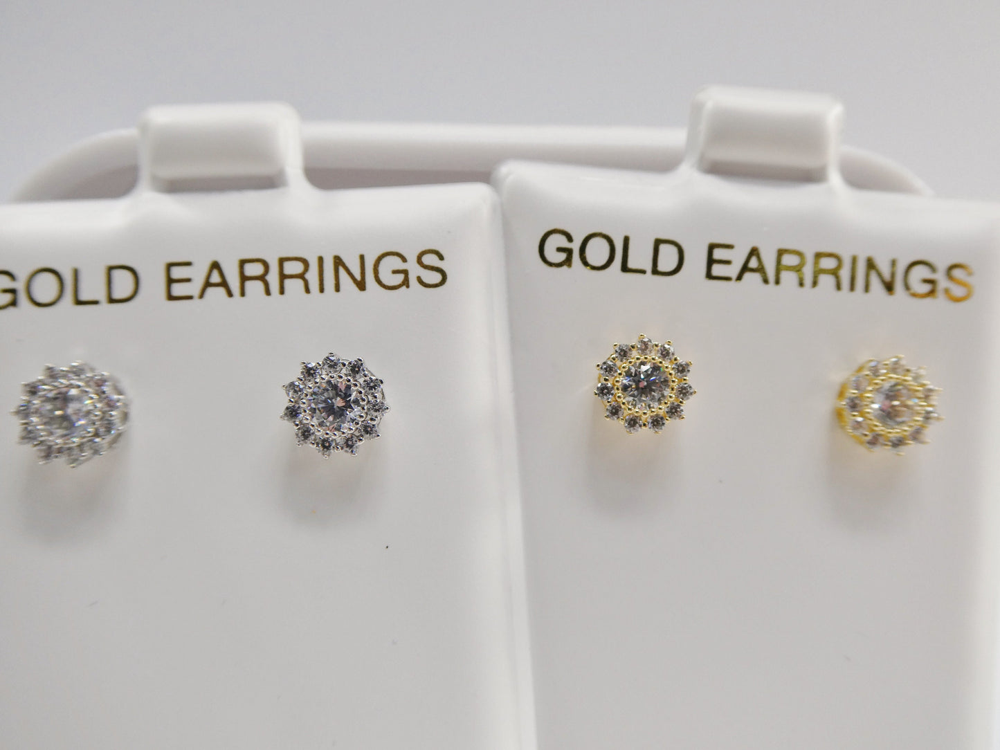real 10k solid yellow gold push post circle stud earrings