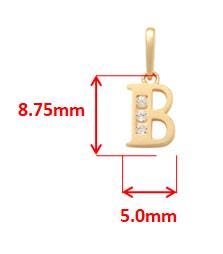 10k real solid yellow gold mini small initial alphabet pendent charm