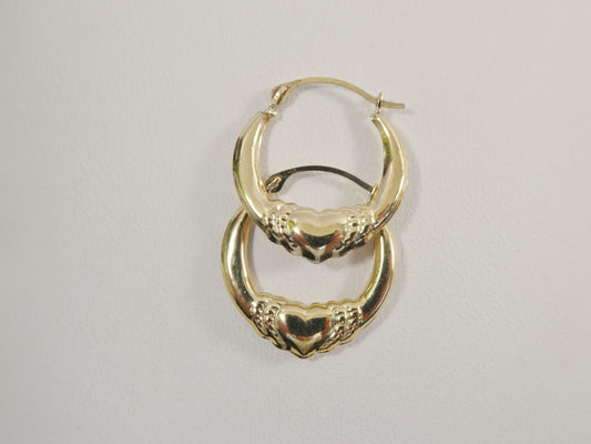 10k real solid yellow gold small heart earrings