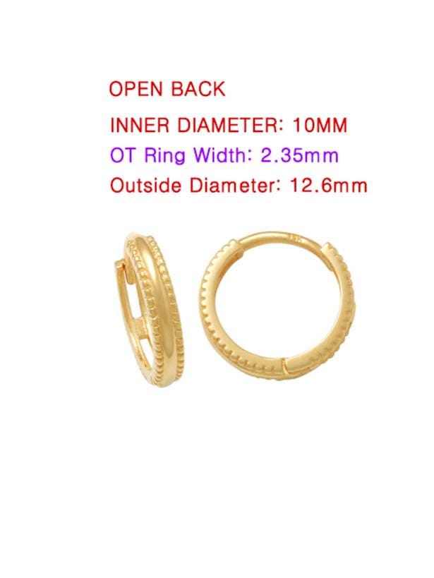 real 10k solid yellow gold designer hoop huggie earrings