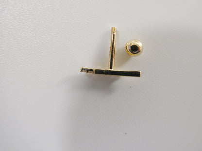 14k Real Solid Yellow Gold Helix Cartilage Earring