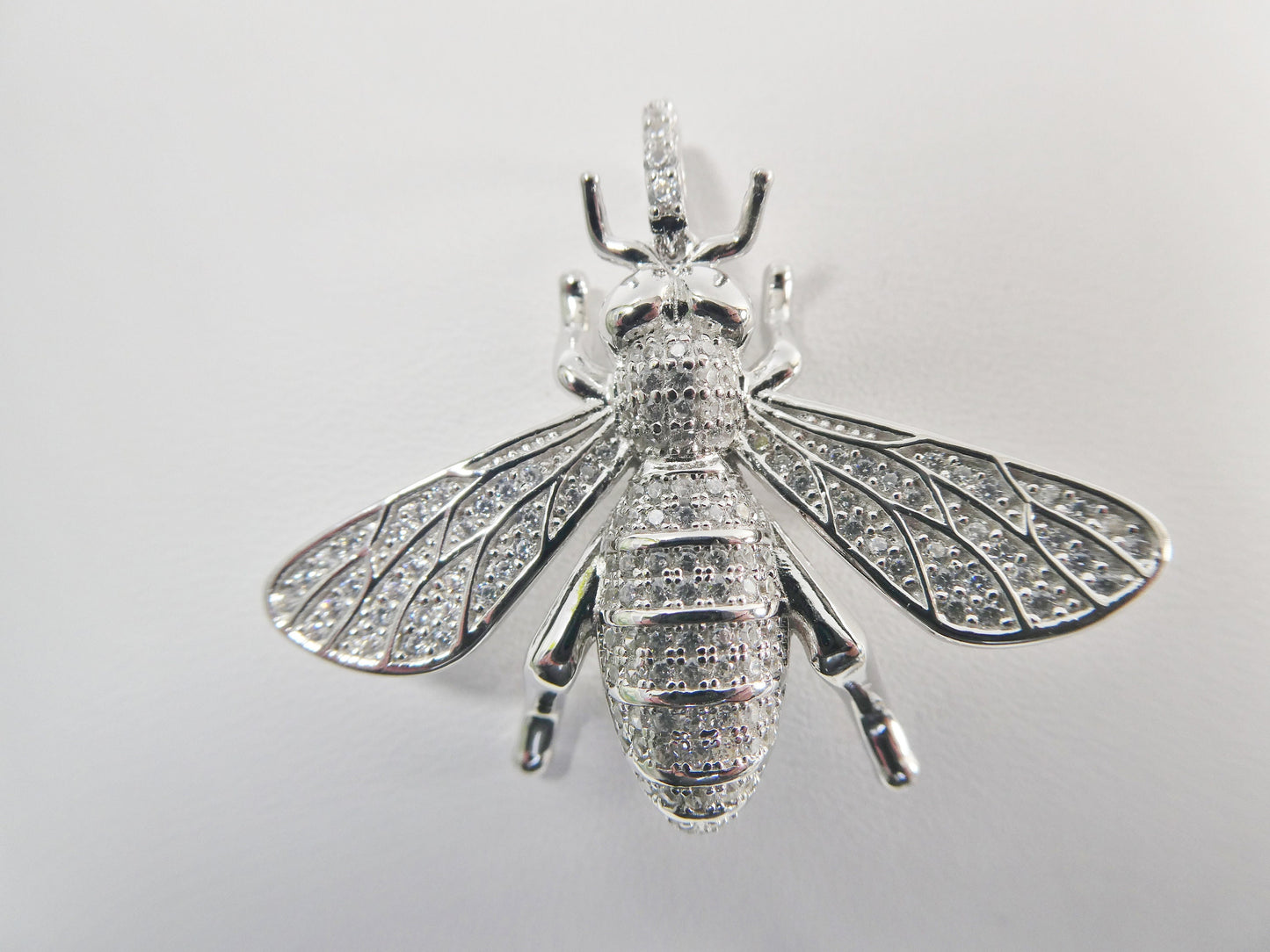 real solid 925 sterling silver large honey bee pendent
