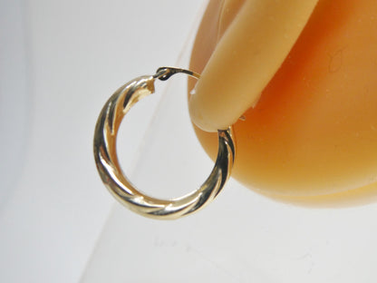 10k Real Solid Yellow Gold 18MM Classic Design Hoop Earrings