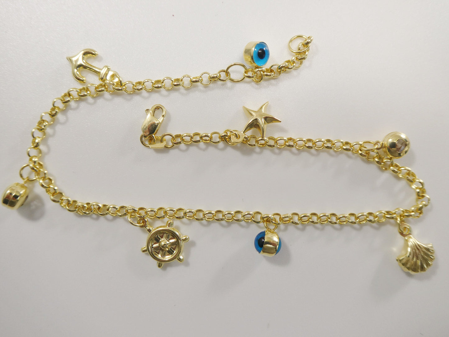 real 14k solid yellow gold 9 inch anklet bracelet