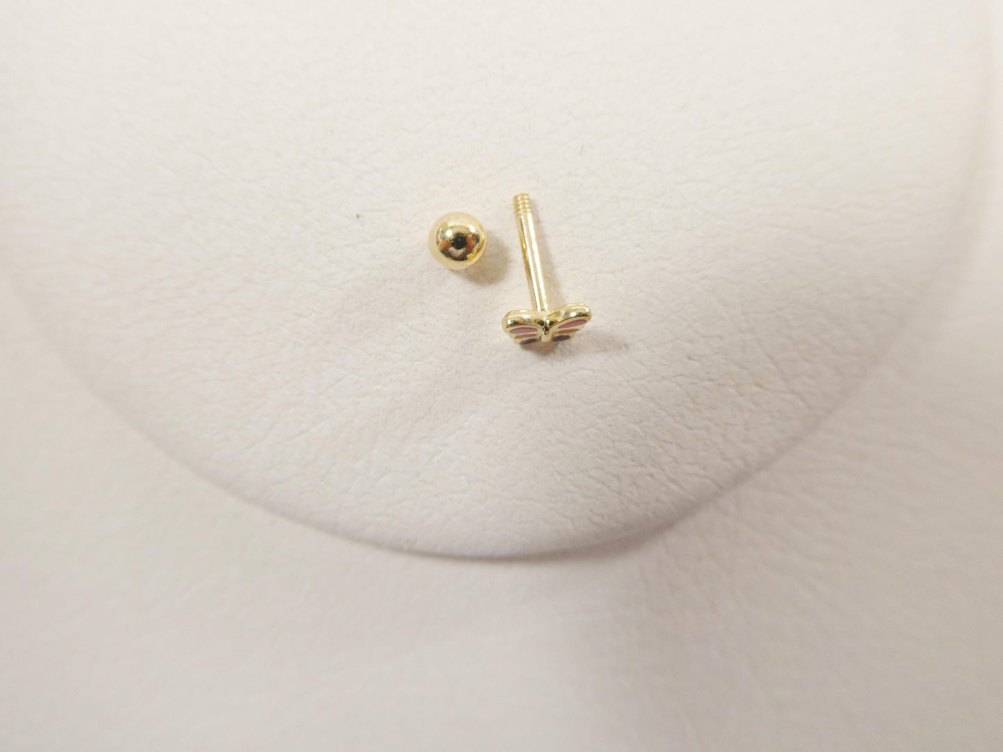14k real solid yellow gold helix cartilage enamel earring