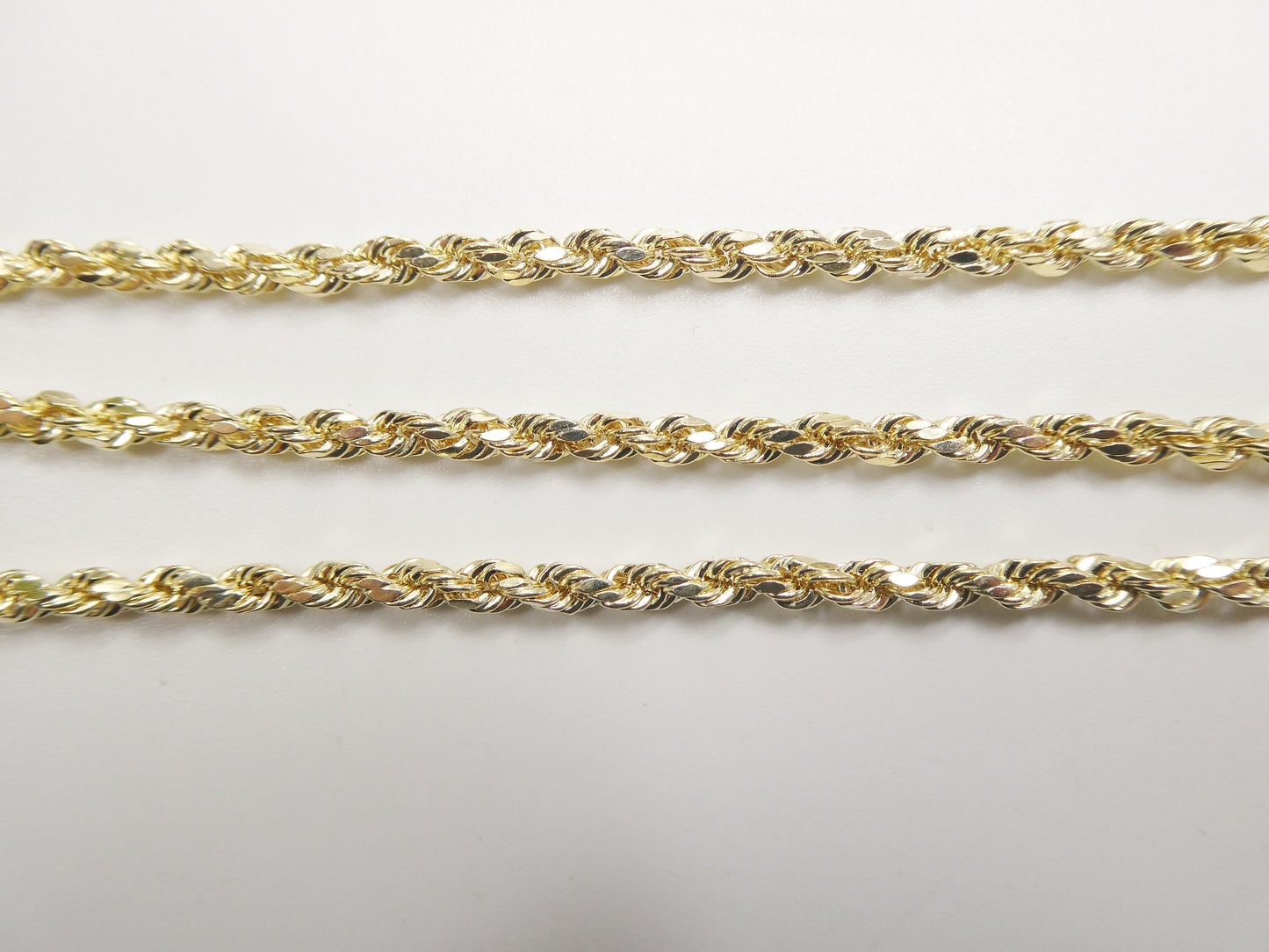real 10k solid yellow gold rope chain