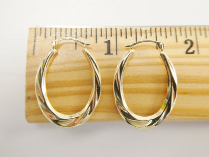 10k Real Solid Yellow Gold Classic Design Hoop Earrings