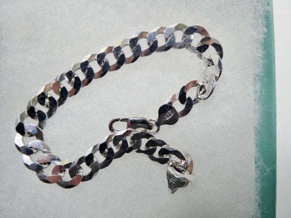 Real 8.5 Inch 925 Sterling Silver Solid 14k White Gold Finish