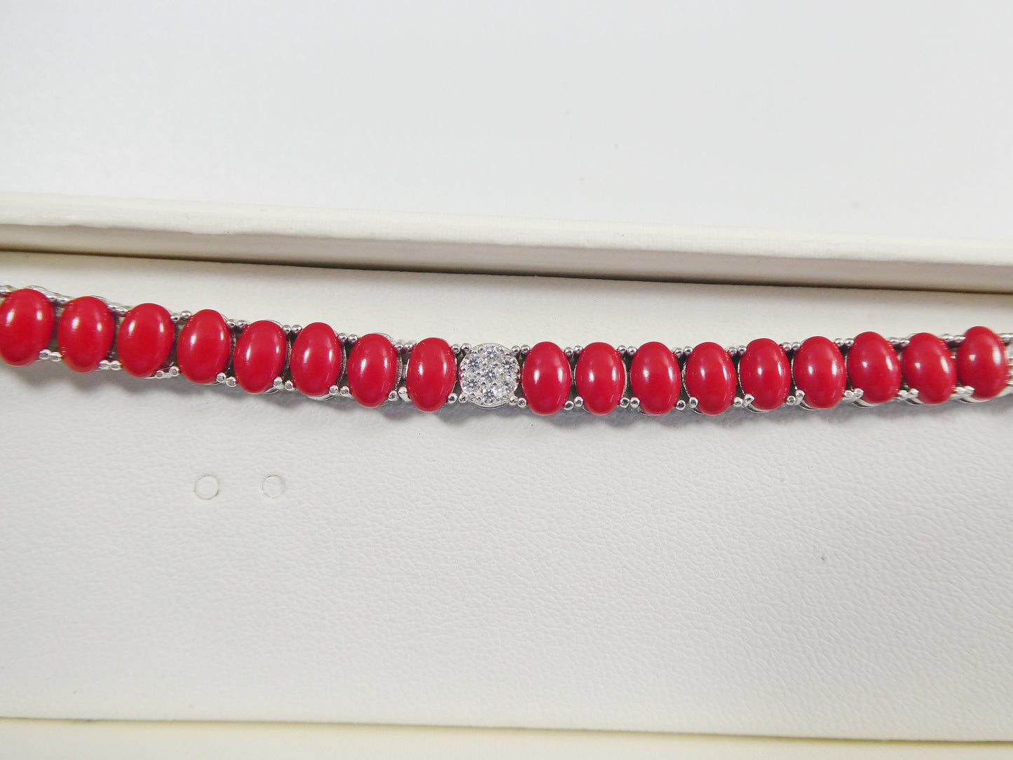 7 inch real 925 sterling silver ruby turquoise tennis bracelet