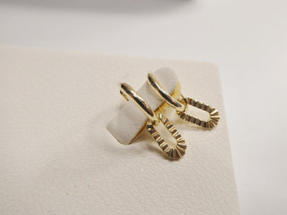 Real 10k Solid Yellow Gold Designer Earrings